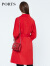 PORTS宝姿 新品 女装简约翻领中长款风衣外套LN8T022HWB015 火焰红-2 8