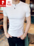 皮尔卡丹男士短袖t恤夏季薄款2023新款紧身冰丝修身健身半截袖打底衫 白色(585) M 适合110斤以下