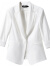 颜域简约半袖西装外套女夏装新款通勤显瘦气质职业短款西服 白色1 S/36