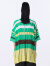 幻走（MOVEUP）【商场同款】2023夏季新款镂空间色条纹设计师针织衫女 石绿 XS