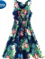 迪士尼（Disney）三亚旅游沙滩亲子装夏装波西米亚母女连衣裙长裙一家三口四口套装 天蓝底花朵款 女童90码