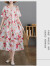 皮尔卡丹素订连衣裙2024新款波西米亚夏季女复古大尺码中长款印花宽松棉麻 红色 M
