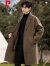 皮尔卡丹双面大衣男士冬季加厚中长款呢子风衣高端羊毛呢英伦风外套妮舒适 黑色 XL