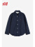 H&M童装男童衬衫春季时髦帅气舒适长袖上衣衬衣1097879 海军蓝/波点 120/64