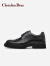 克雷斯丹尼（Chrisdien Deny）男士正装皮鞋职业商务鞋时尚通勤英伦系带布洛克鞋 黑色GQGM501N1J 39