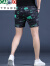卡帝乐鳄鱼（CARTELO）欧洲站夏季薄款短裤男士运动三分沙滩裤高端外穿3分中裤4分裤 绿色不规则 3XL 170-190斤