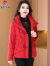 皮尔卡丹高端短款羽绒服女2023年冬季新款时尚盘扣中国风小个子白鸭绒外套 红色 XL 125-140斤