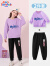 马克华菲女童套装春款儿童卫衣时尚运动童装女孩春季新款卫衣卫裤两件装 紫A135+黑Z72 150