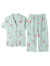 苏吉思（sujisi）新款夏季纯棉女士睡衣开衫翻领短袖七分裤全棉薄款家居服女套装 3213 M