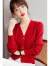 皮尔卡丹（pierre cardin）女装时尚新款2024春红色针织开衫女毛衣外套修身收腰打底衫上衣女 红色 均码（建议80-130斤）