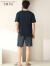 芬腾可安（FENTENGCARE）睡衣男夏季纯棉短袖短裤简约休闲圆领薄款家居服套装M23134 XL