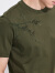 与狼共舞【凉感索罗娜】夏季国风刺绣吸湿透气短袖男士T恤 210橄榄绿 185 