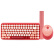 镭拓（Rantopad）RF100 无线键盘鼠标套装 办公键鼠套装 便携 仿古圆点键盘 鼠标 鼠标垫套装  蜜蜡粉