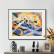 艺术家的礼物约瑟夫·斯泰拉-抽象艺术系列  客厅装饰画沙发背景墙壁画走道挂画 暖金-无题 55x44cm