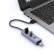 毕亚兹 USB3.0分线器 1.5米 高速4口HUB 多接口扩展转换器 笔记本电脑车载一拖四集线器延长线 全铝-灰 HUB21