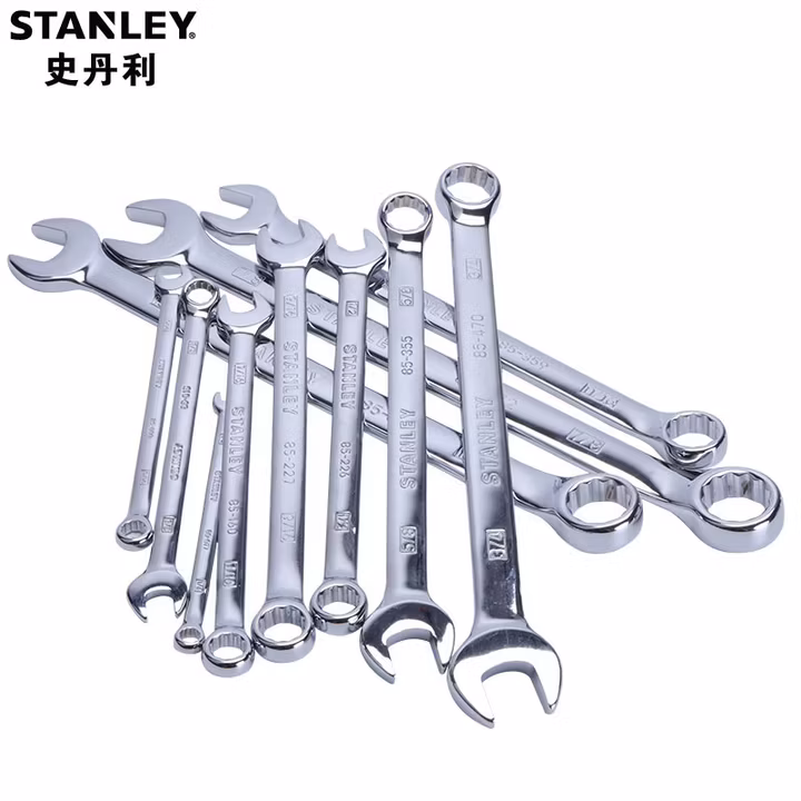 史丹利（STANLEY）强力型英制精抛光两用长扳手9/16英寸梅花开口呆扳子85