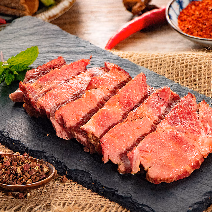 月盛斋清真牛肉 中华老字号 即食代餐牛肉 酱卤熟食零食 红烧牛肉100g*7