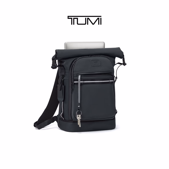 TUMI/途明Alpha Bravo男士双肩包卷顶运动包电脑包【男士礼物】 铁灰色/0232702IRN