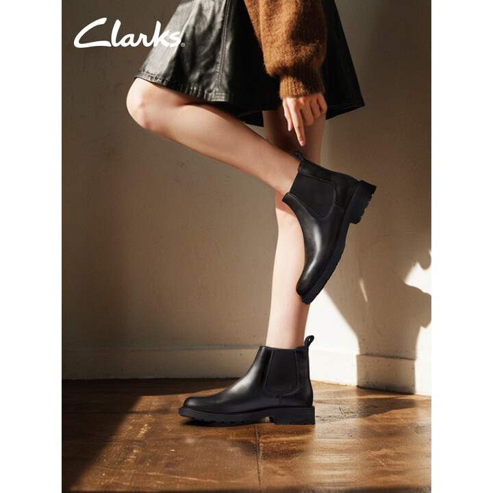 断码 Clarks 其乐 Orinoco2 奥芮系列 真皮 女式切尔西踝靴短靴 Plus会员折后￥328.5