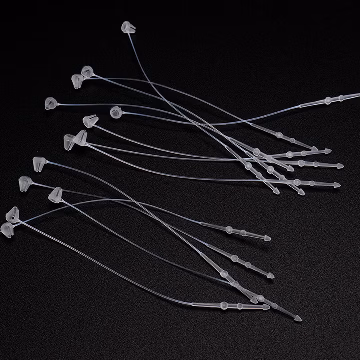 海斯迪克 吊牌线服装绳 子母扣胶针 手穿针标签线 1000/包 透明尖头 12.