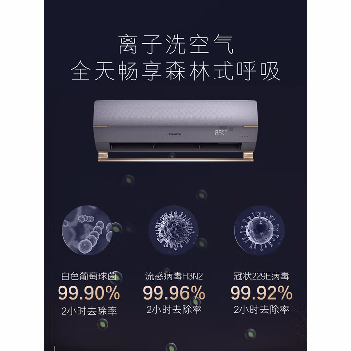 卡萨帝（Casarte）星云 1.5匹 一级能效 省电 卧室挂机空调 懒人语音 离子洗空气 CAS3516BAA(81)VU1