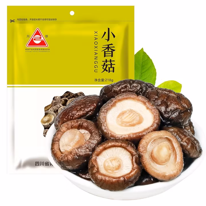 川珍香菇川珍 小香菇218g 珍珠菇蘑菇食用菌火锅食材煲汤材料 四川特产南北山珍