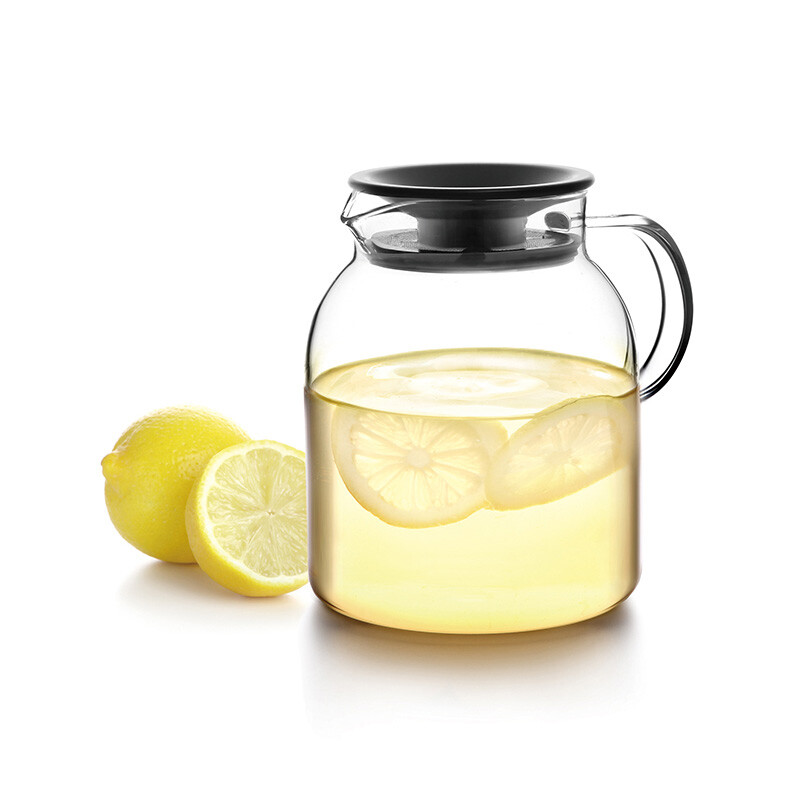 台湾artiart 耐热硼硅玻璃牛奶壶茶壶水壶 细孔眼滤网850ml 蓝色