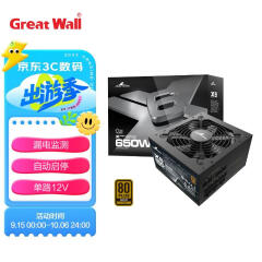 长城（Great Wall）额定650W X6金牌全模电脑电源（漏电监测/全电压/单路12V/70cm长线材）