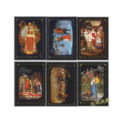 沈明收藏苏联邮票 绘画艺术专题 外国邮票 原胶全新品 套票 4685费多斯金民间工艺美术画