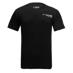 新品 VICTOR胜利维克多夏季短袖T恤透气速干羽毛球服 中性款89020 89020C-彩标-黑色 M
