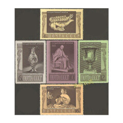 沈明收藏苏联邮票 绘画艺术专题 外国邮票 原胶全新品 套票 3453 埃尔米塔日博物馆的名画5全