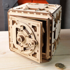 乌克兰ugears木质机械传动立体拼装模型手工diy玩具成人创意实用生日礼物情人节送男女友 密码箱