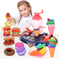 勾勾手 冰淇淋机24罐彩泥 橡皮泥粘土玩具DIY玩具雪糕机模具儿童套装