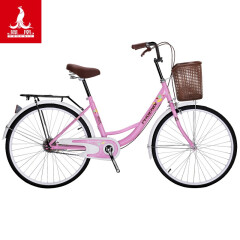 凤凰（Phoenix）通勤自行车学生复古公主淑女单车城市自行车 26寸芭蕾 粉色