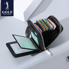 高尔夫（GOLF）时尚印花卡包商务男士时尚钱包便捷小巧驾驶证位相片位礼物 黑色