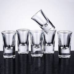 弗莱文茨加厚小酒杯家用透明玻璃酒杯子弹杯6只家用小号烈酒杯白酒杯一两