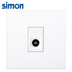 西蒙(SIMON)开关插座 一位电视插座面板 86型单口墙壁有线电视插座 E6系列一位TV插座 象牙白色 725111