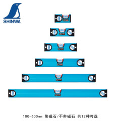 日本SHINWA亲和测定企鹅牌蓝色水平尺Jr.2高精度装修水平尺 带磁石水平仪迷你靠尺 验房工具 73361 150mm