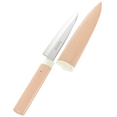 珍珠生活（Pearl Life） 日本原装进口不锈钢水果刀 木柄 带刀套C-4041