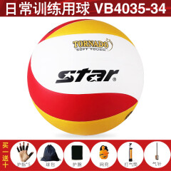 世达（star）5号排球 学生中考专用球 室内外训练比赛用硬式排球 皮革材质柔软 5号 日常VB4035-34