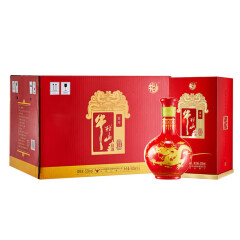 牛栏山 白酒   中秋送礼  浓香型 百年红 整箱装 含三个礼品袋 52度 500mL 6瓶 百年红10年 整箱