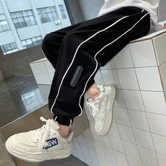 迈兜熊男童夏季薄款裤子2026新款男孩夏季冰丝防蚊裤大童夏款运动速干裤 灰色(一体绒冬款) 130码适合身高115-125CM