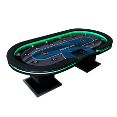游戏大陆（gameland） LED灯黑桃红桃桌面德州扑克桌定制 带10个USB充电德扑桌德州桌 280X140X80cm桌布可定制德州扑克桌