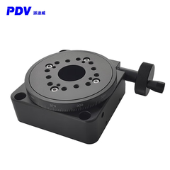 派迪威（机械五金设备）精密手动中空旋转台快速调节360度旋转滑台 PX110-100手动旋转台+台面