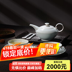 华光国瓷 华青瓷功夫茶具套装 茶壶茶杯咖啡杯碟带勺 冰心玉壶
