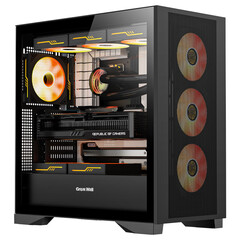 长城（Great Wall）冰霜X7黑色电脑机箱（背插主板/磁吸金属面板/0.75mm厚五金/四面便拆装/360水冷位/9风扇位/5090）