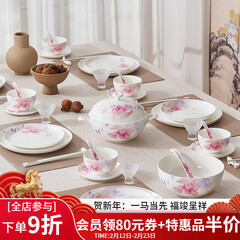 华光国瓷 碗盘餐具套装 抗菌骨瓷餐具碗碟套装 乔迁结婚送礼 花好月圆 花好月圆4.5寸碗单只