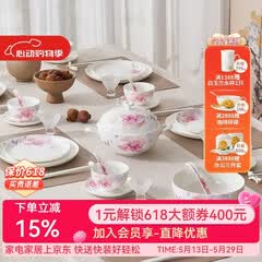华光国瓷 碗盘餐具套装 抗菌骨瓷餐具碗碟套装 乔迁结婚送礼 花好月圆 花好月圆4.5寸碗单只