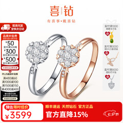 喜钻七夕礼物18K金蔷薇钻戒女群镶钻石女戒一克拉效果钻石戒指婚戒 现货-18K玫瑰金26分 