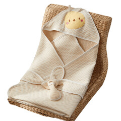 威尔贝鲁(WELLBER)婴儿抱被新生儿包巾春秋宝宝襁褓盖毯彩棉色80*80cm